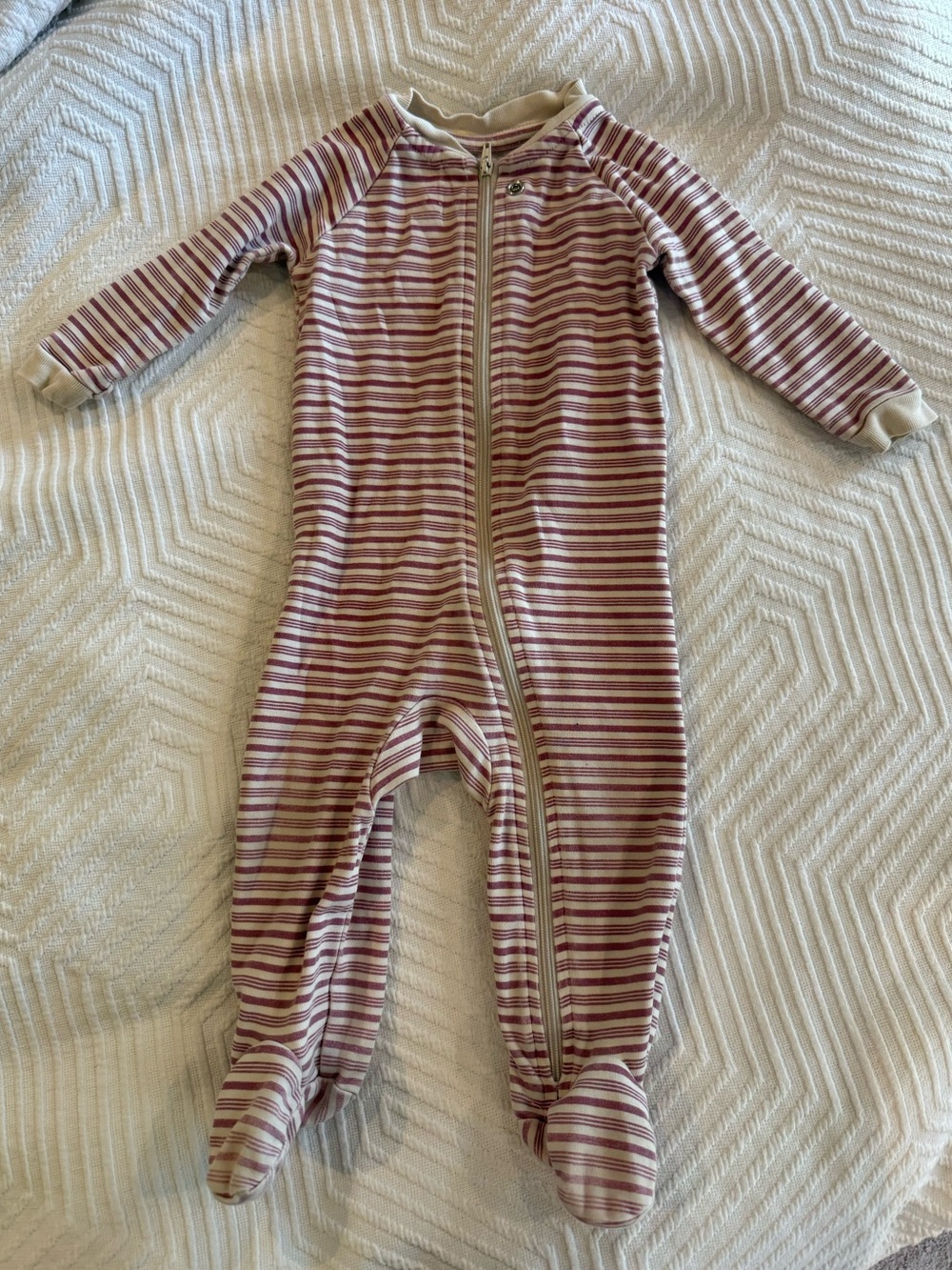 Pact Striped footie pajamas